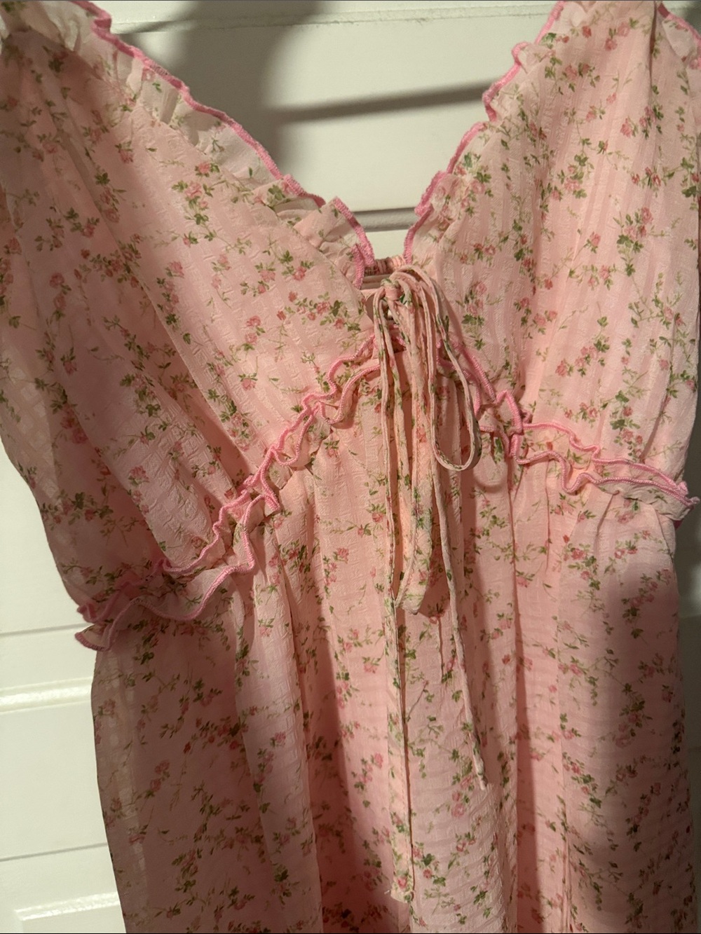 Pink Floral Ruffle Sundress - Picture 4 of 5